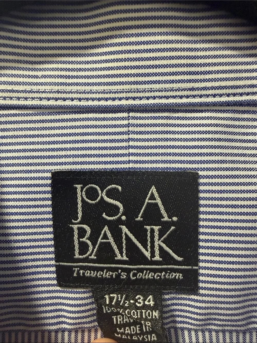 Jos. A. Bank Light Blue Pinstripe Dress Shirt - Men's 17 1/2-34